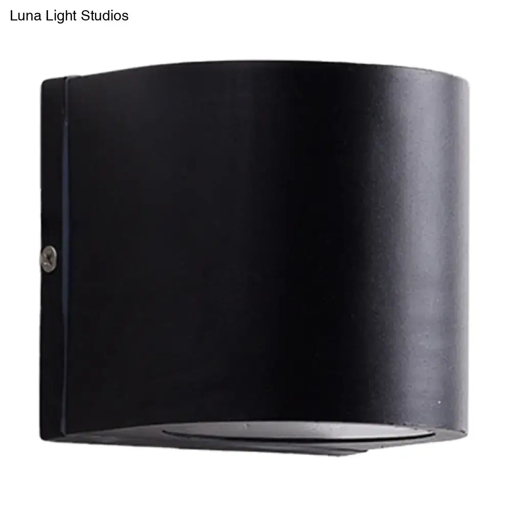 DecorBites™ Black Aluminum LED Outdoor Cylinder Wall Light - Minimalist Flush Wall Sconce