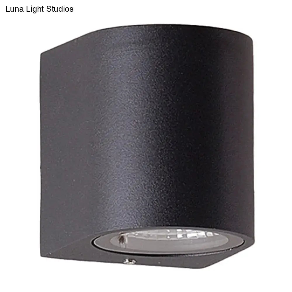 DecorBites™ Black Aluminum LED Outdoor Cylinder Wall Light - Minimalist Flush Wall Sconce