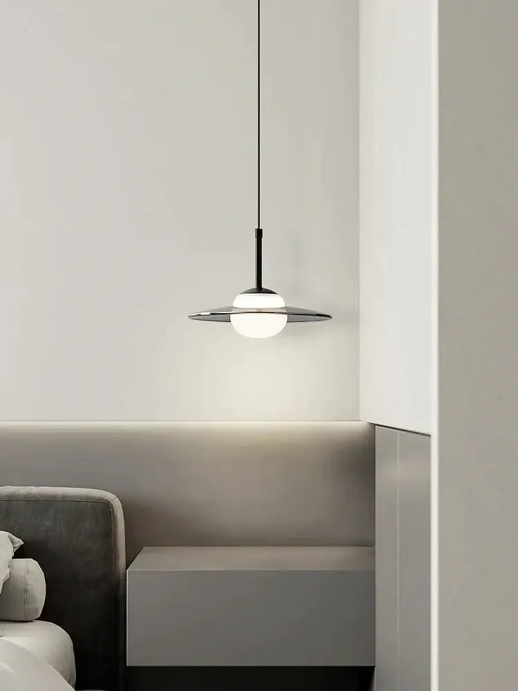 Minimalist black and copper glass pendant lamp bedroom light