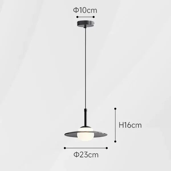 Minimalist black and copper glass pendant lamp bedroom light