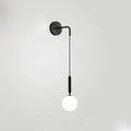 Minimalist black & brass glass ball wall lamp bedroom sconce