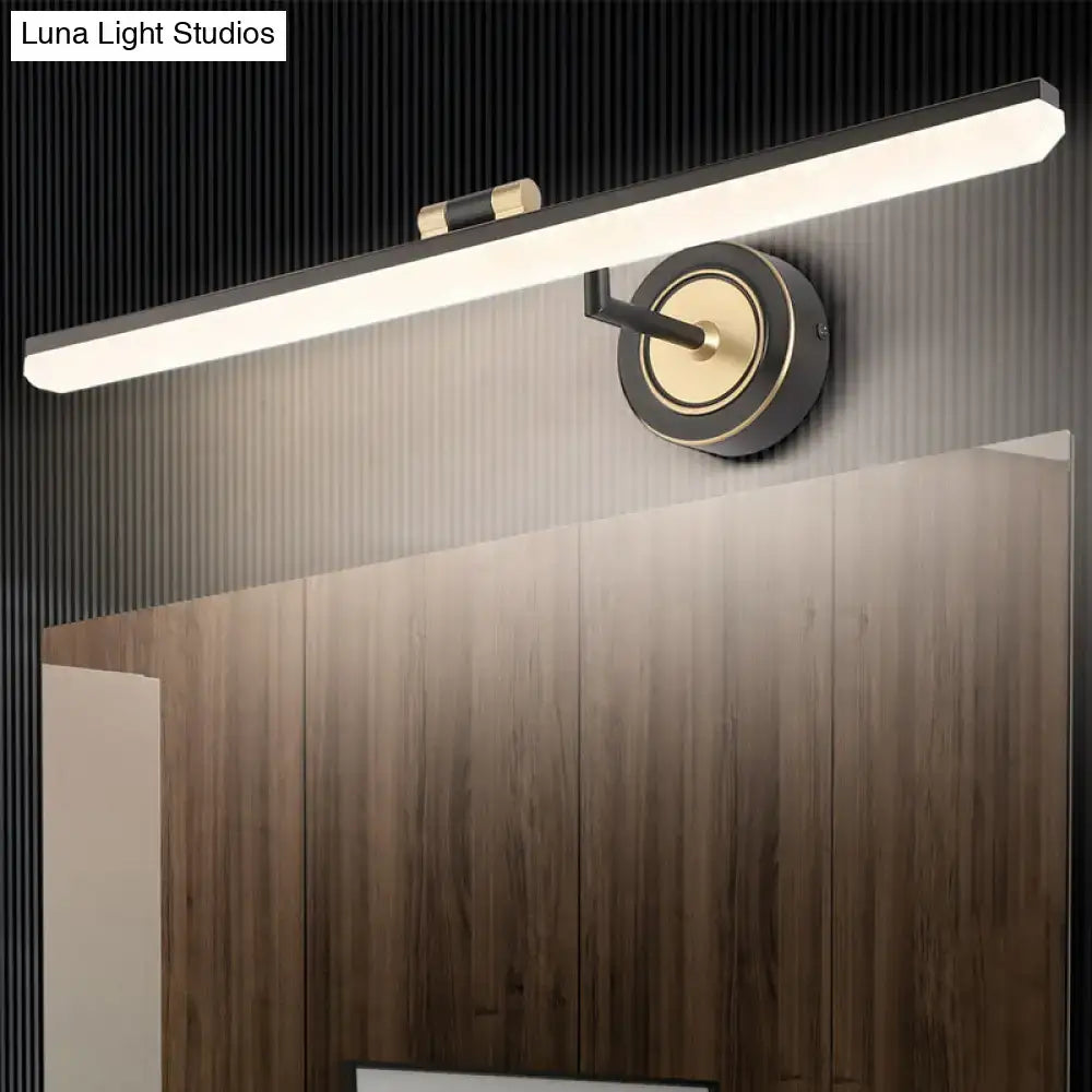 DecorBites™ Minimalist LED Vanity Light for Bathroom Walls - Swing Arm Bath Bar with Acrylic Shade