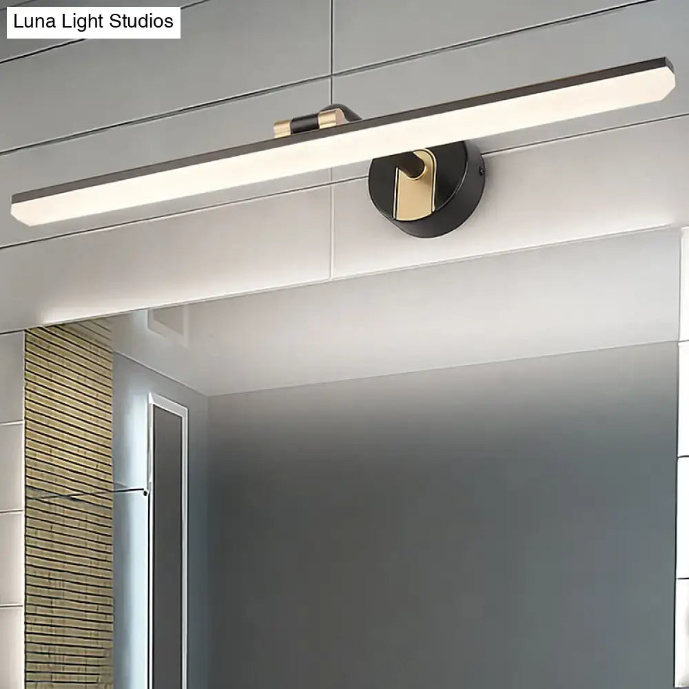DecorBites™ Minimalist LED Vanity Light for Bathroom Walls - Swing Arm Bath Bar with Acrylic Shade