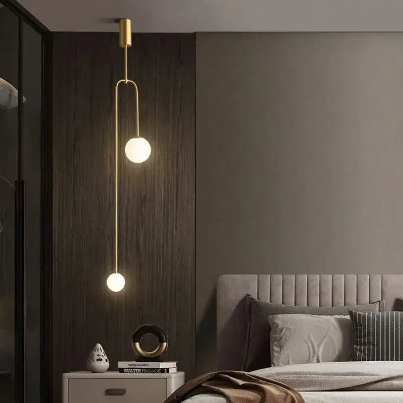 Minimalist black bronze glass ball pendant light for living room