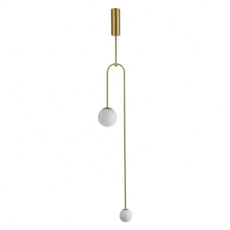 Minimalist black bronze glass ball pendant light for living room