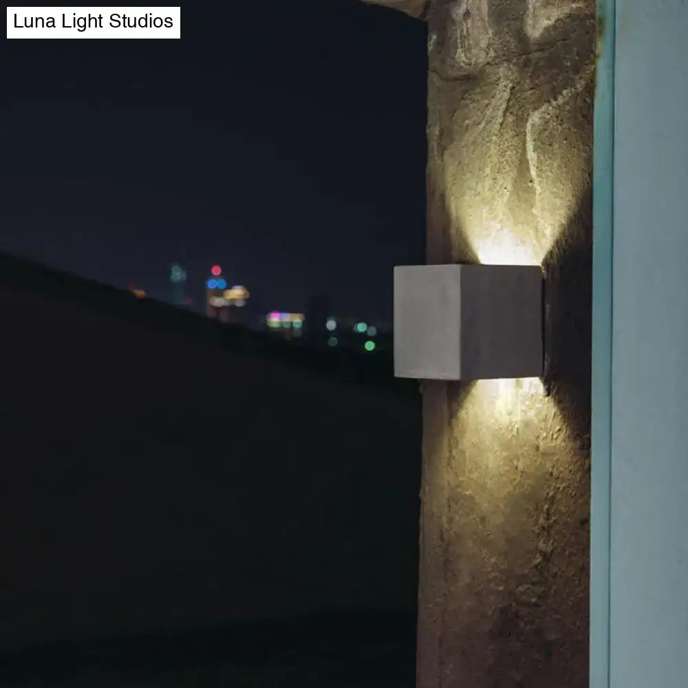 Minimalist black cement led wall lamp living room square light