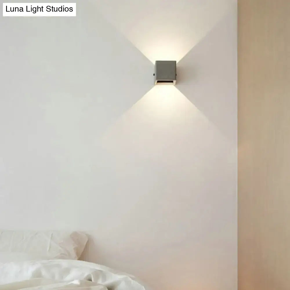 Minimalist black cement led wall lamp living room square light
