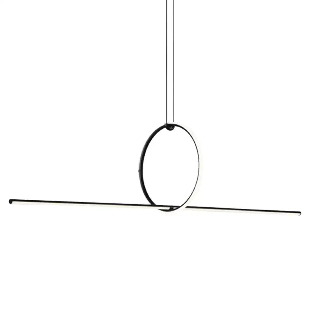 Minimalist black contemporary metal led pendant light for office