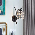 Minimalist black crystal square sconce bedroom 110v-120v wall light