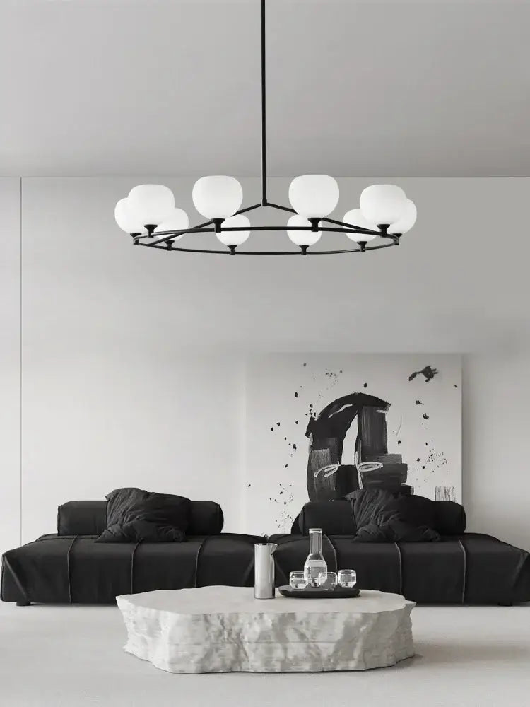 Minimalist black decorbites copper glass chandelier dining room light