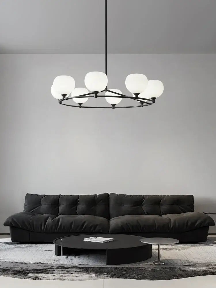 Minimalist black decorbites copper glass chandelier dining room light