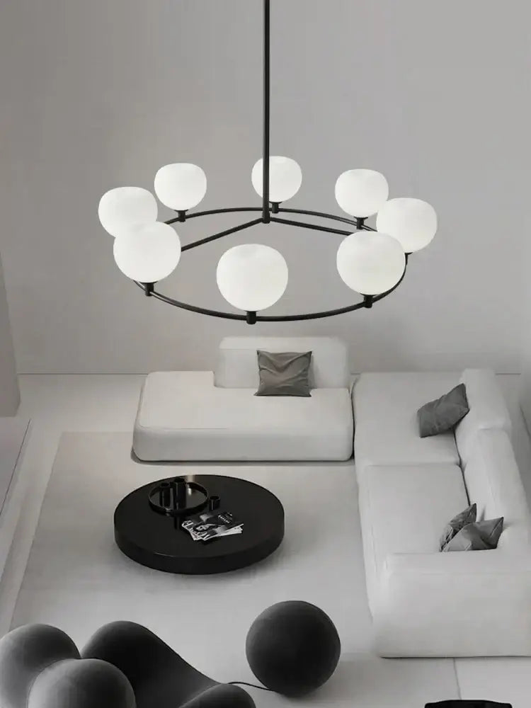 Minimalist black decorbites copper glass chandelier dining room light