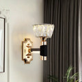 Minimalist black & gold crystal wall sconce bedroom e26 e27 light