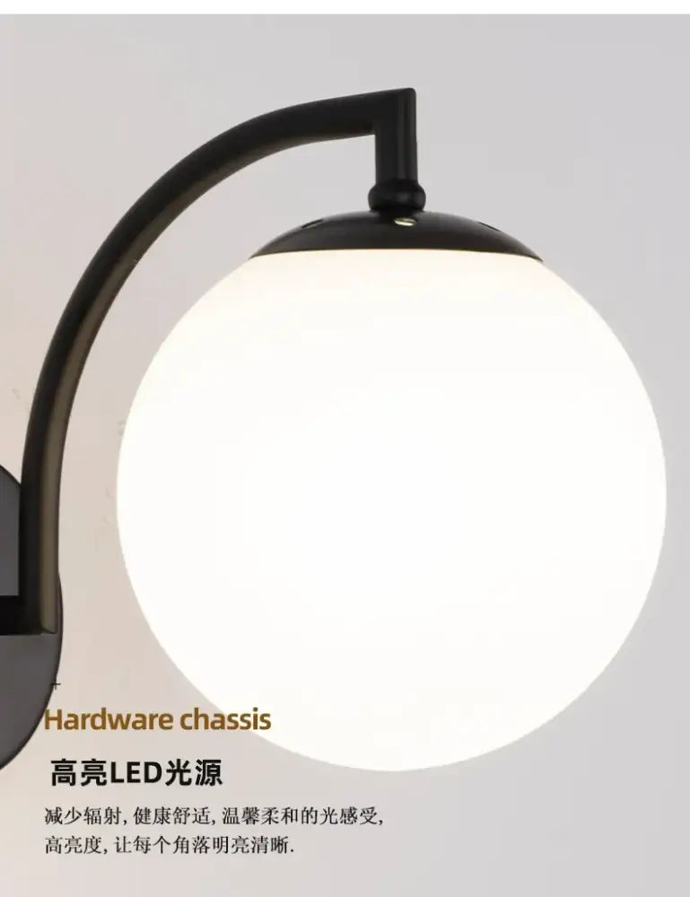 DecorBites™ Glass Ball Wall Light: Modern Nordic Living Bedroom Sconce Fixture