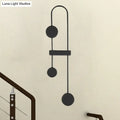 Minimalist black & gold metal led wall sconce bedroom light