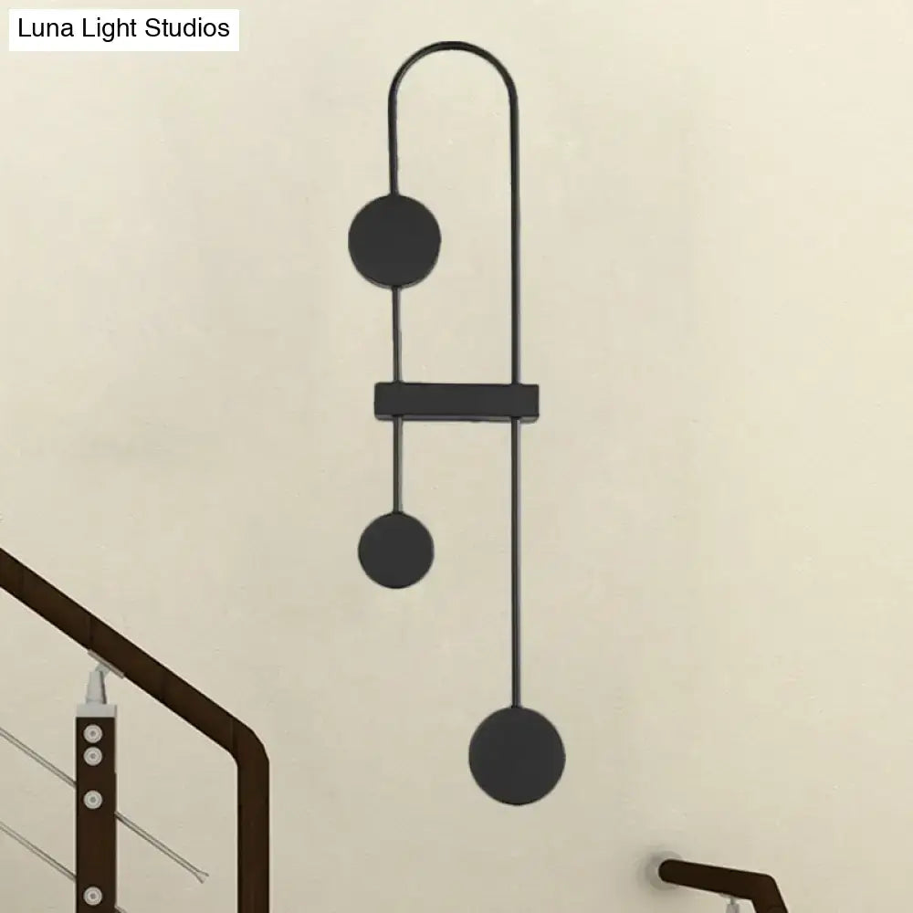 Minimalist black & gold metal led wall sconce bedroom light