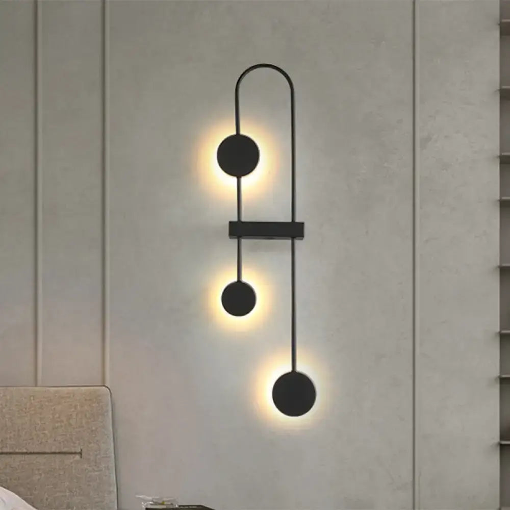 Minimalist black & gold metal led wall sconce bedroom light