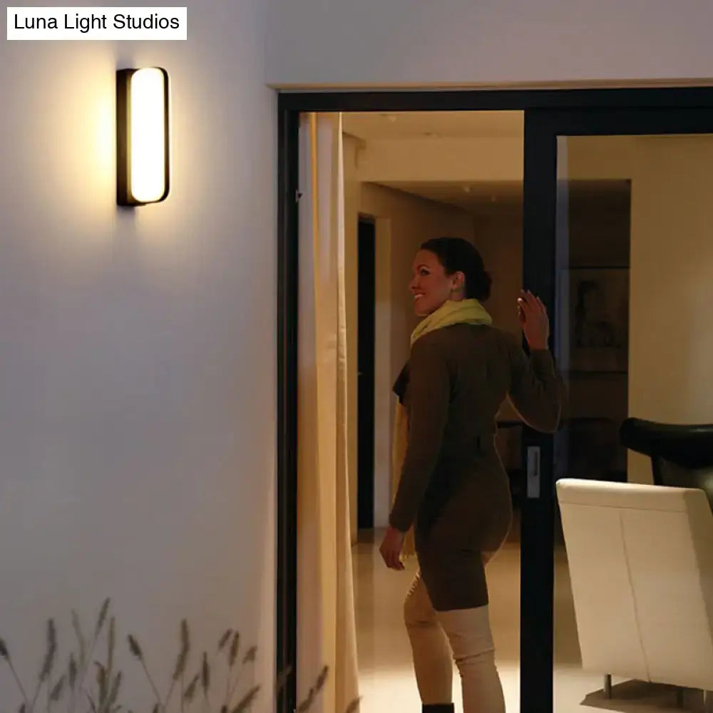 Minimalist black led wall sconce capsule yard fixture 220v-240v