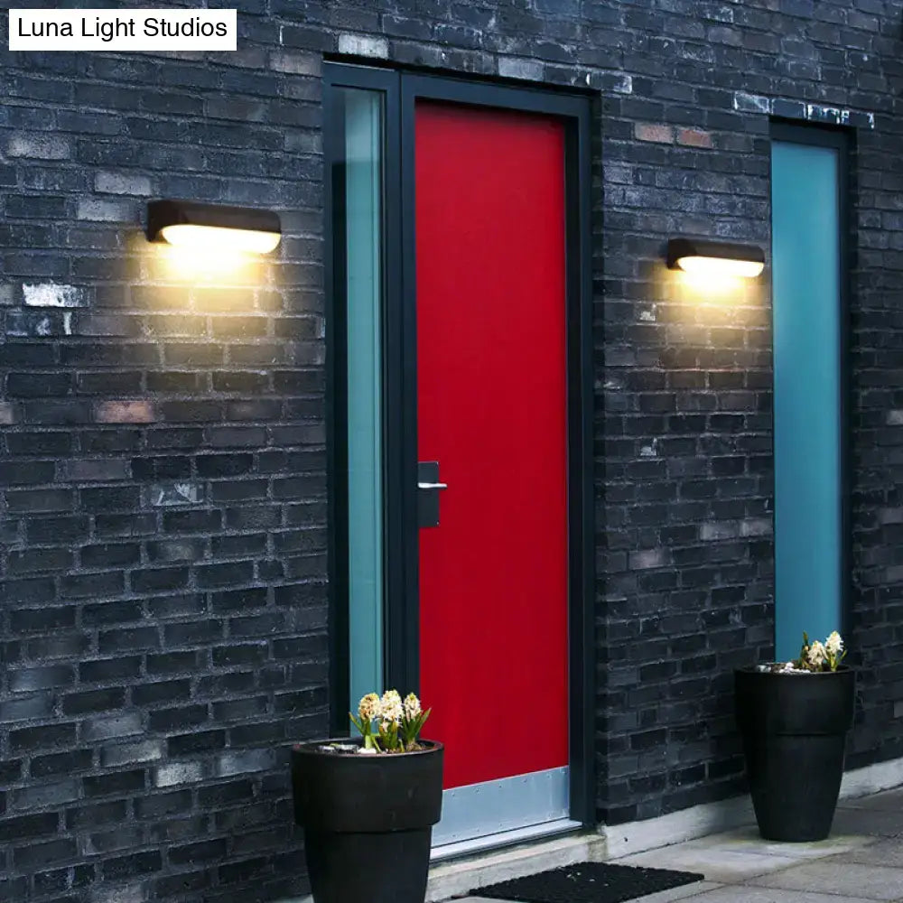 Minimalist black led wall sconce capsule yard fixture 220v-240v
