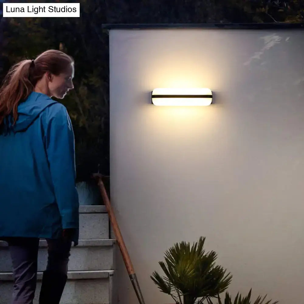 Minimalist black led wall sconce capsule yard fixture 220v-240v