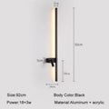 Minimalist black led wall sconce living room adjustable light