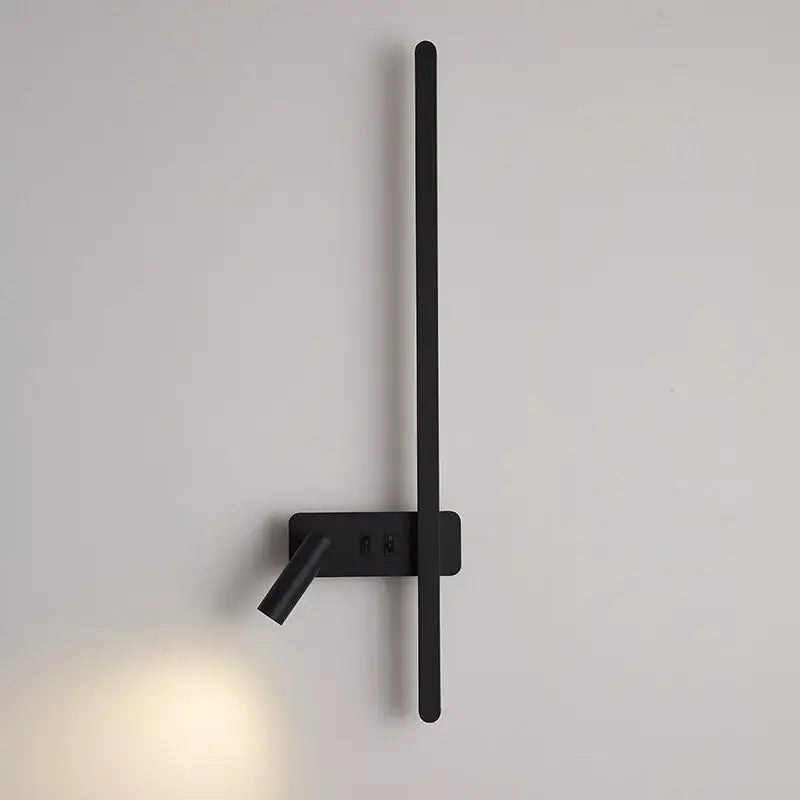 Minimalist black led wall sconce living room adjustable light