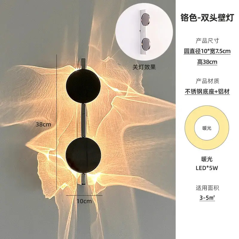 Minimalist black led wall sconce living room ambient light