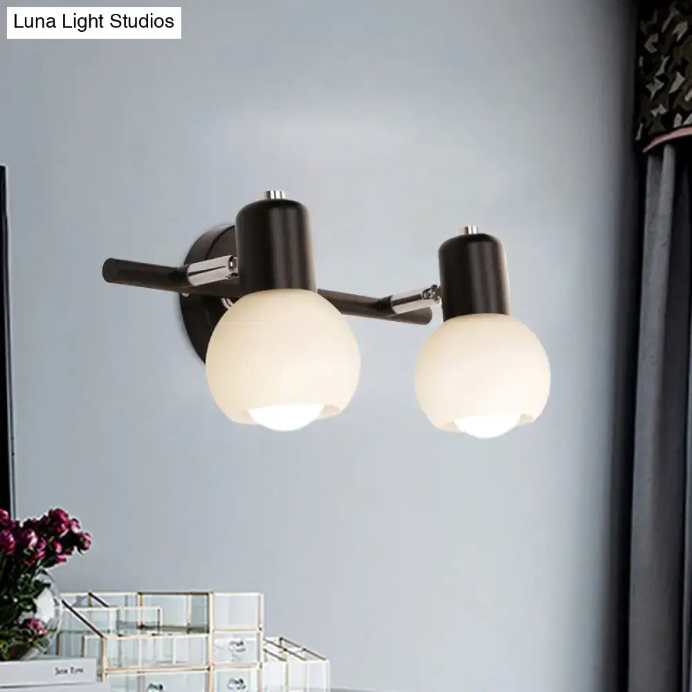 DecorBites™ Minimalist Opal Glass Sconce Lighting - Stylish Study Room Wall Mount Lamp in Black with Linear Design