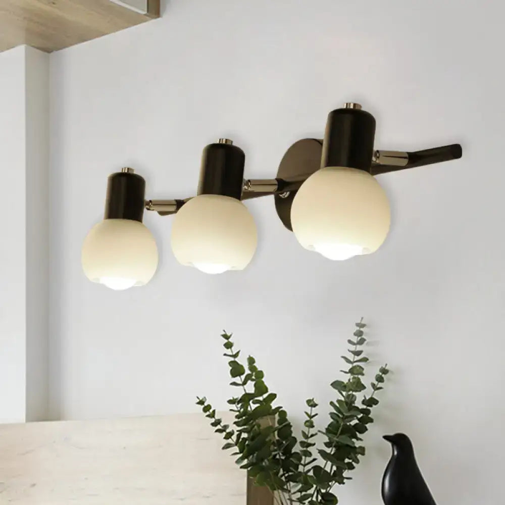 DecorBites™ Minimalist Opal Glass Sconce Lighting - Stylish Study Room Wall Mount Lamp in Black with Linear Design