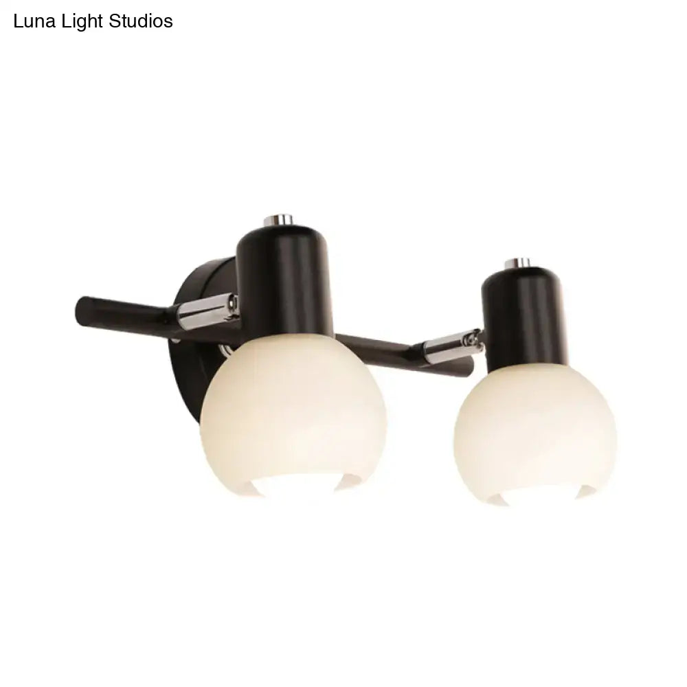 DecorBites™ Minimalist Opal Glass Sconce Lighting - Stylish Study Room Wall Mount Lamp in Black with Linear Design