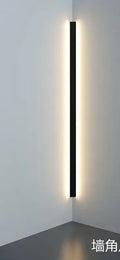 Minimalist black linear led wall lamp for bedroom living room