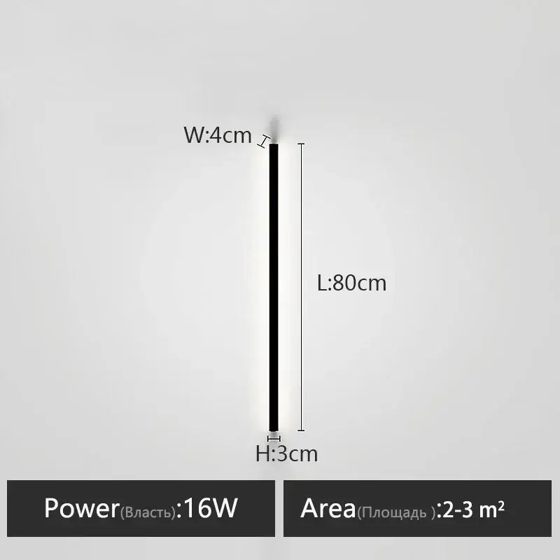 DecorBites™ Bedroom Wall Lamp: Nordic Strip Light, Minimalist Design, Black Background, Decorative Luminaires