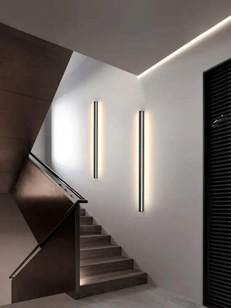 DecorBites™ Bedroom Wall Lamp: Nordic Strip Light, Minimalist Design, Black Background, Decorative Luminaires