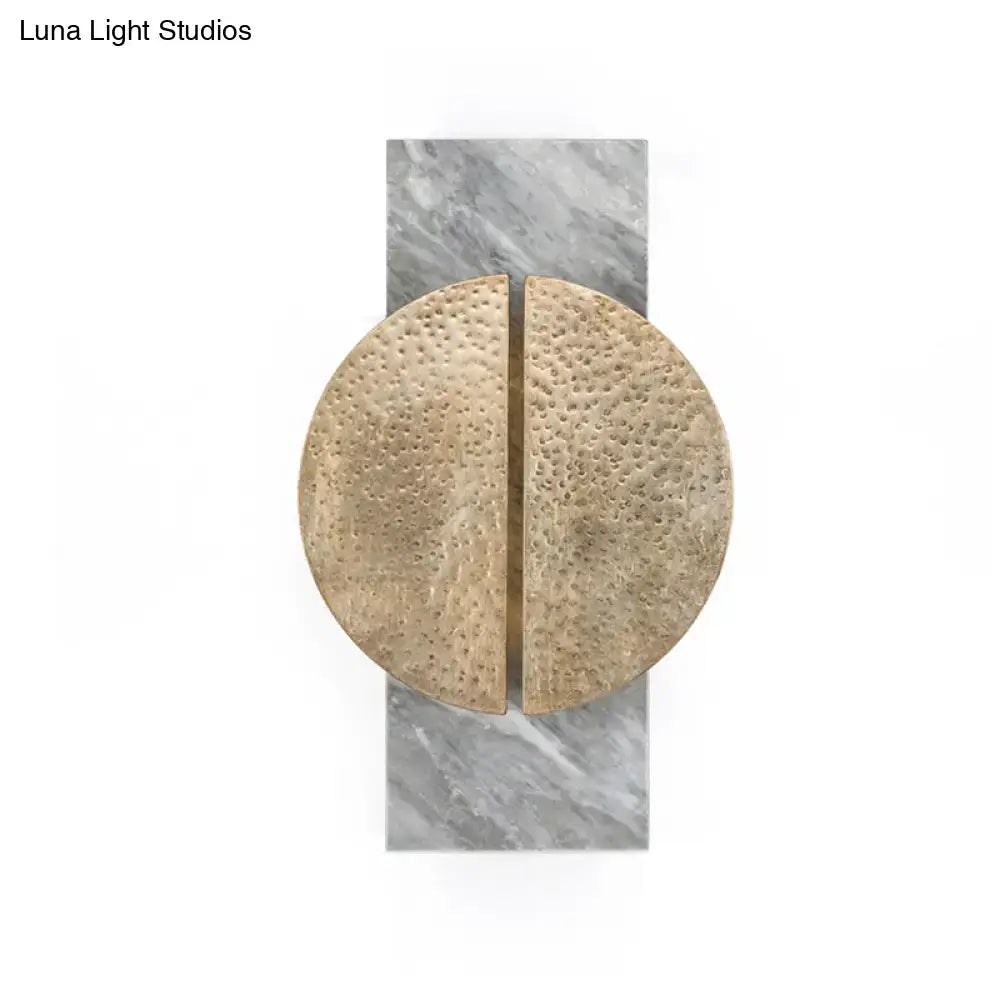 Minimalist black marble wall lamp – living space led circle sconce