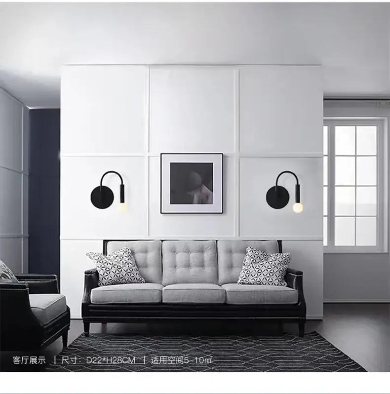 DecorBites™ Black Modern Wall Lamp for Bedroom Bathroom Living Room Hallway