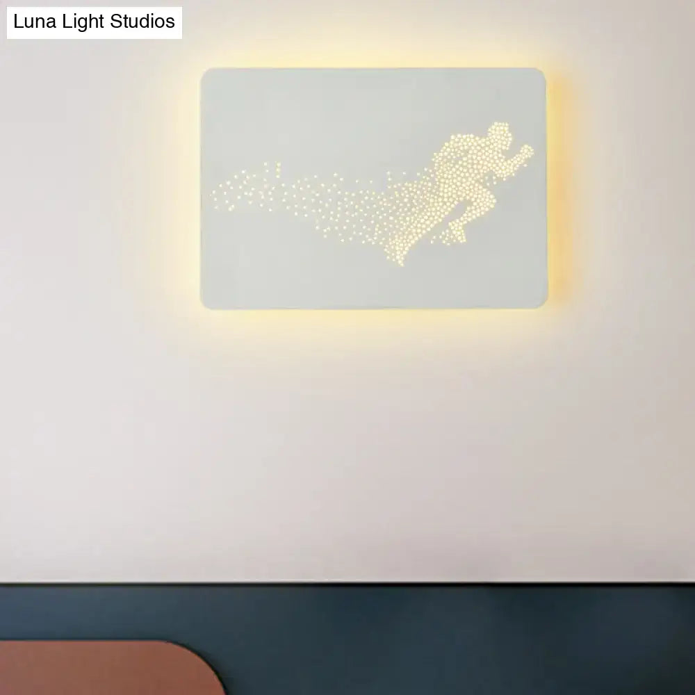 Minimalist black running man led wall lamp bedroom fixture 110v-120v