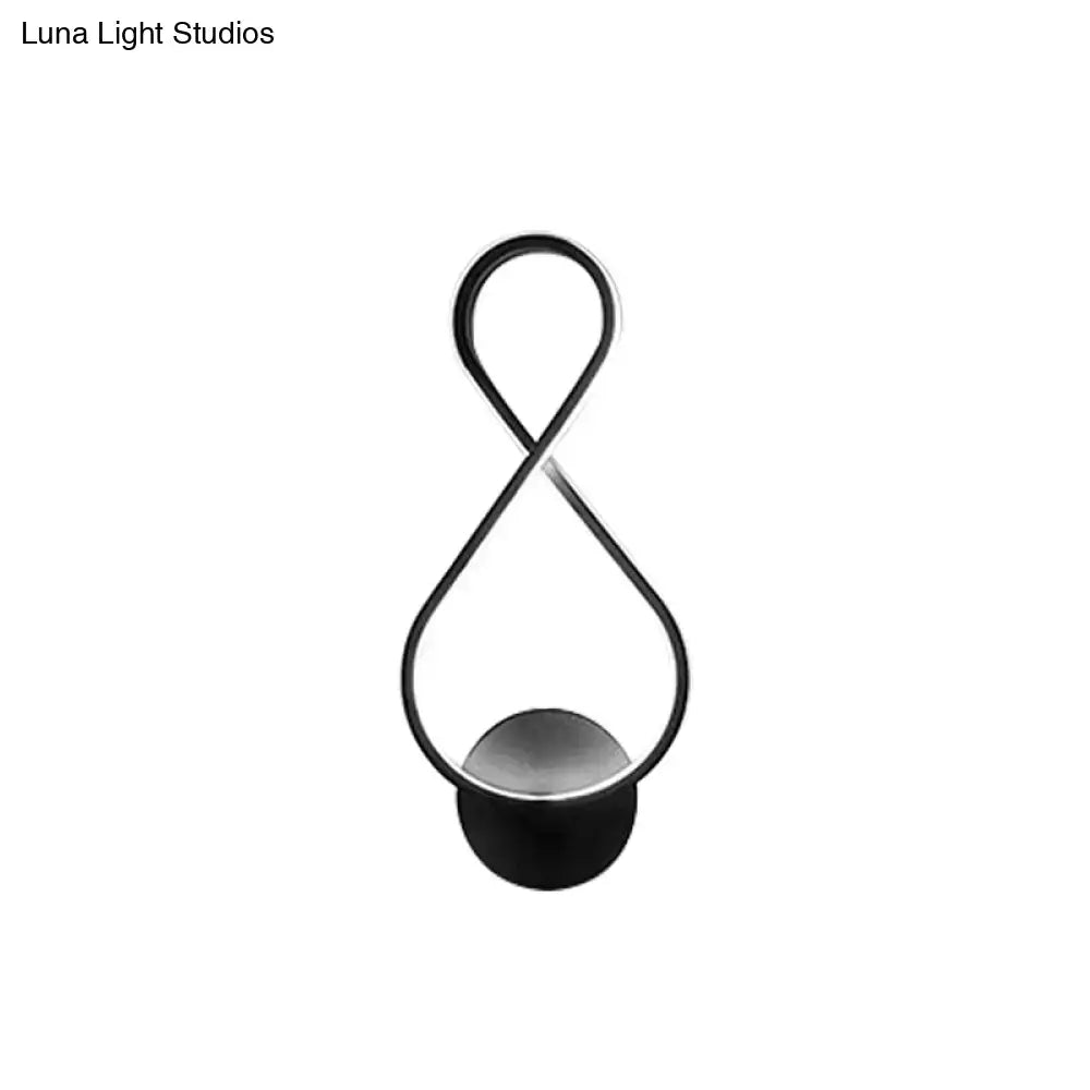 Minimalist black & white acrylic led wall lamp bedroom sconce