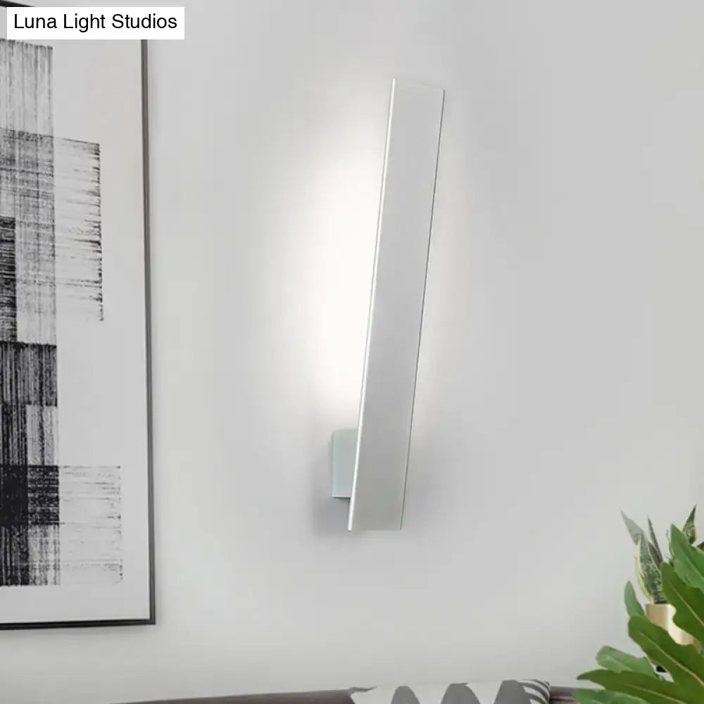 Minimalist black & white aluminum shade direct wired sconce bedroom