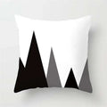 Minimalist black & white flocking pillowcase living room cushion cover