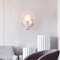 DecorBites™ Modern Black/White Ring Wall Sconce Lamp with Glass Ball Shade