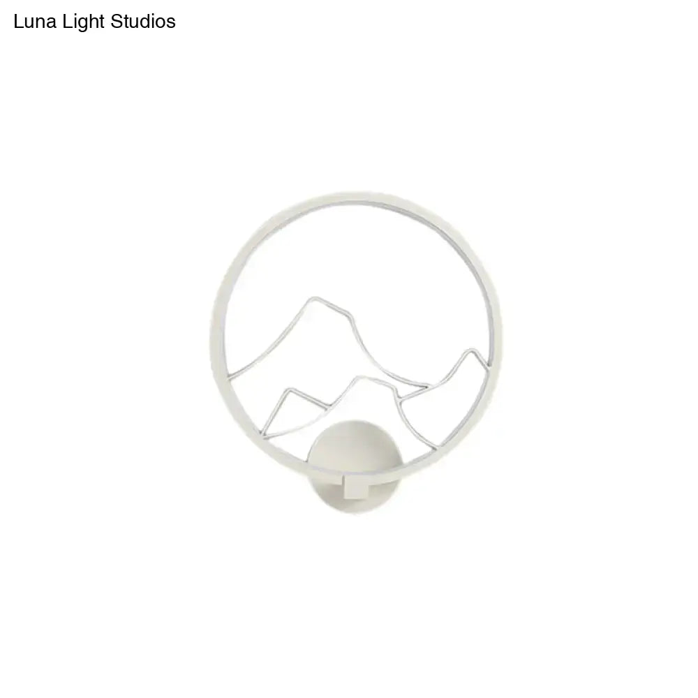 DecorBites™ Minimalist Acrylic Ring Wall Lamp with LED, White/Black Mountain Shade