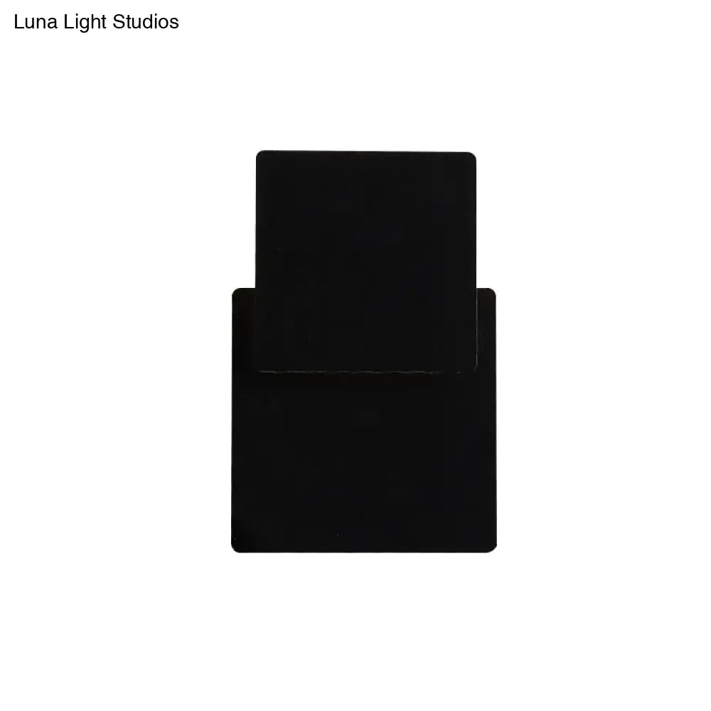 Minimalist black & white square wall lamp bedroom smd light source