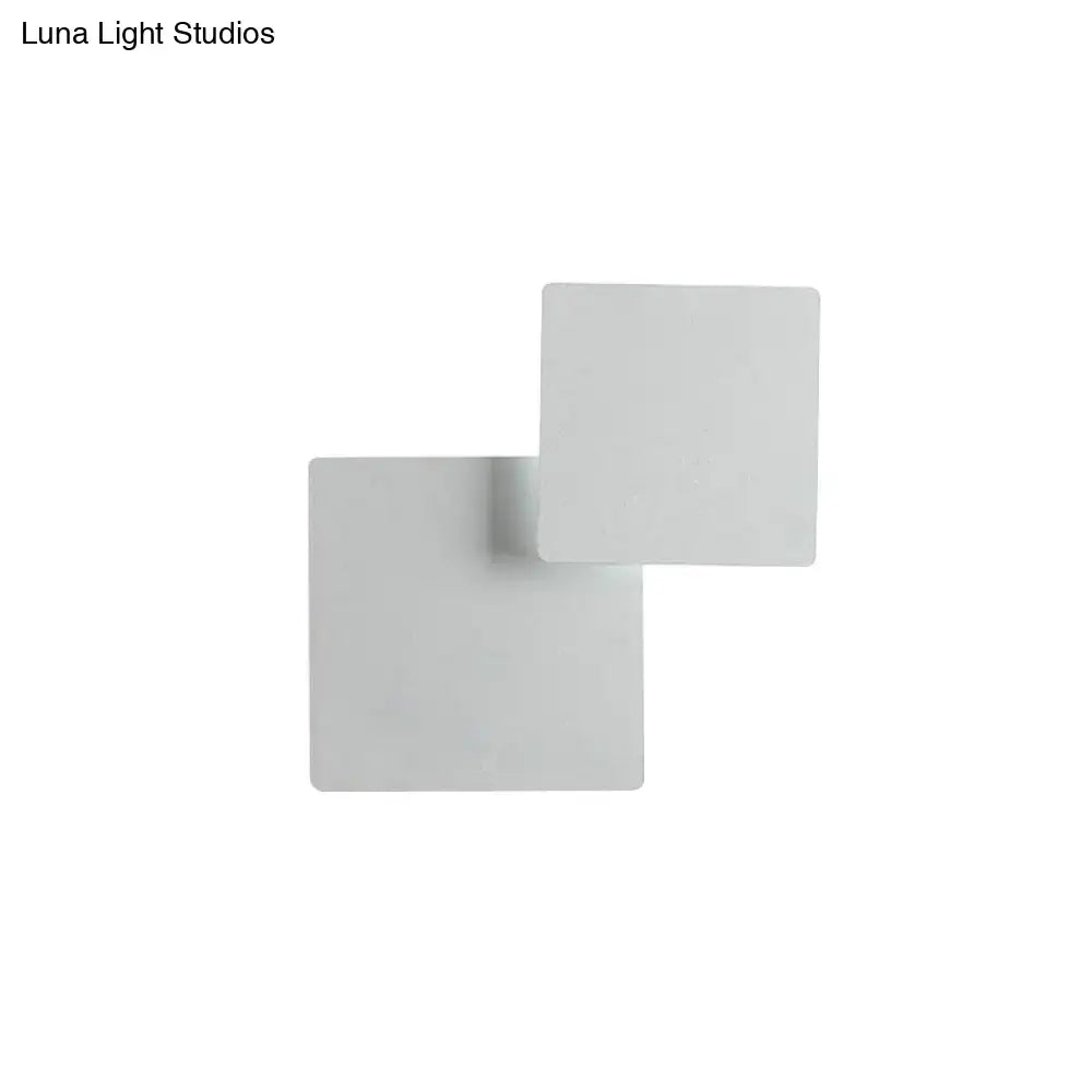 Minimalist black & white square wall lamp bedroom smd light source