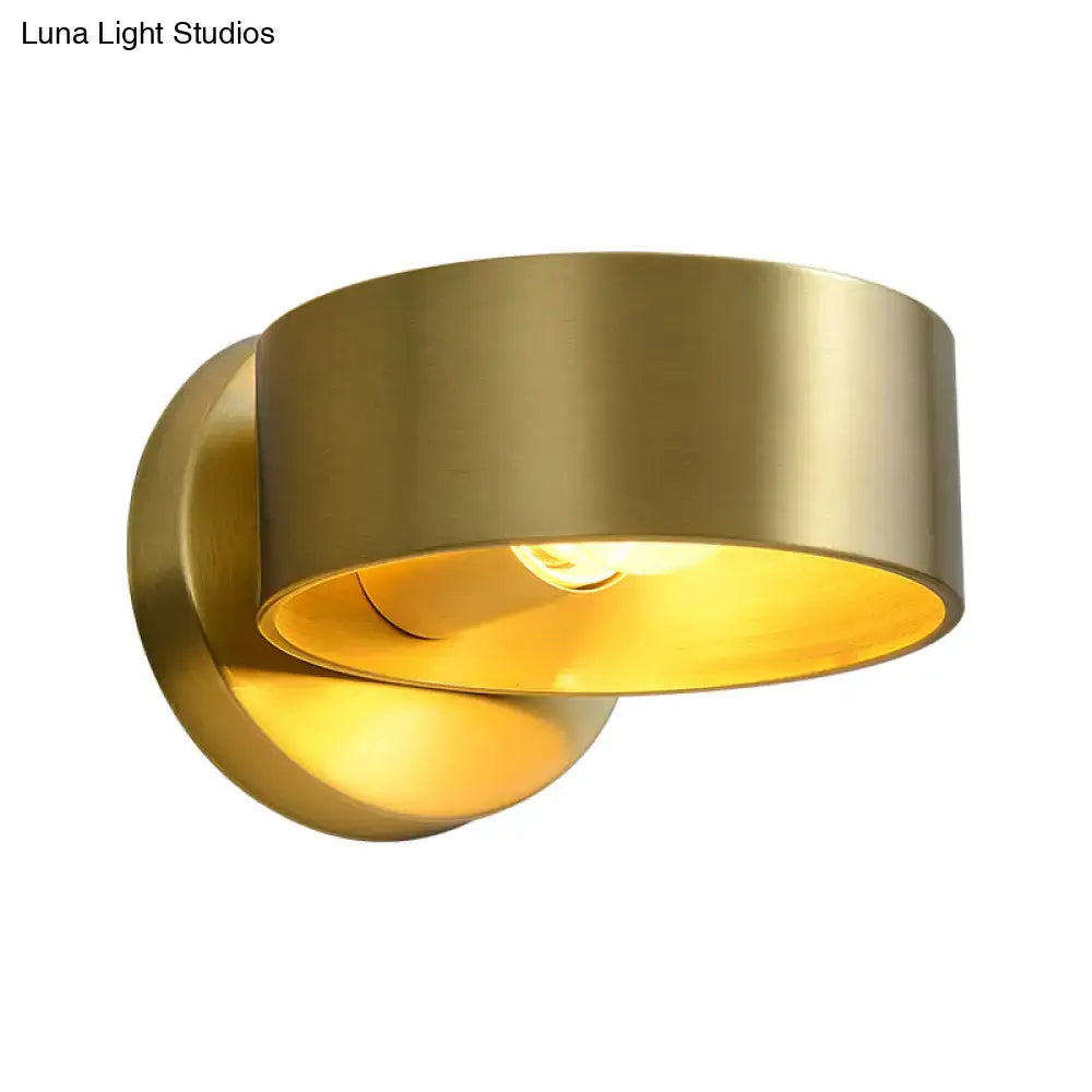 DecorBites™ Minimalist Metal Circle Wall Lamp - Brass Sconce Lighting for Bedroom