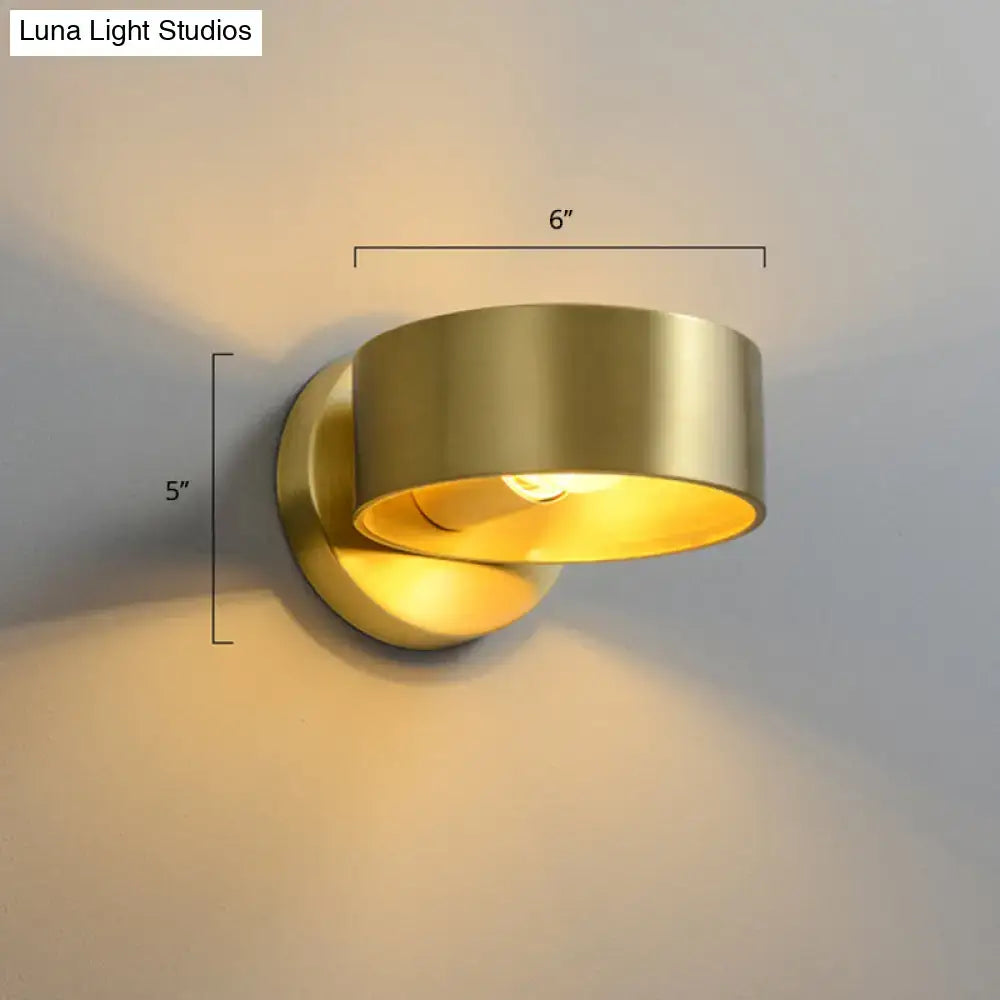 DecorBites™ Minimalist Metal Circle Wall Lamp - Brass Sconce Lighting for Bedroom