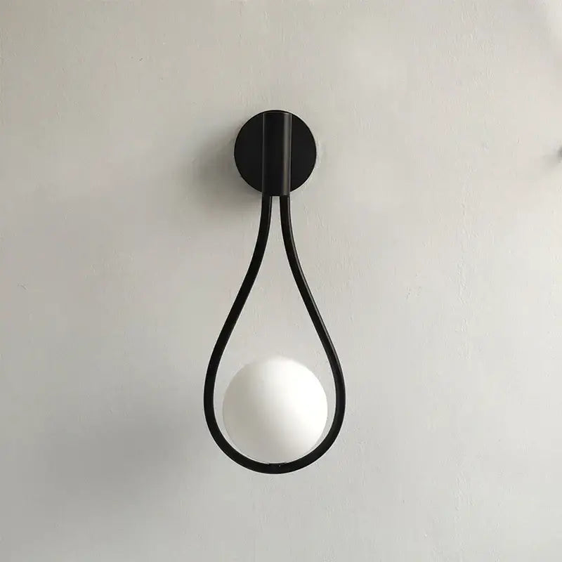 Minimalist brass glass ball wall sconce living room light