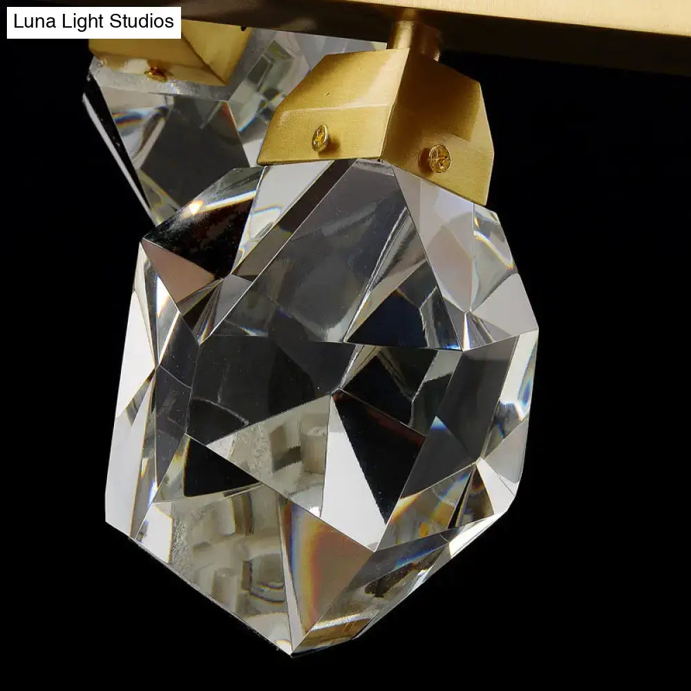 Minimalist brass led gemstone dining room ceiling light