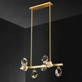 Minimalist brass led gemstone dining room ceiling light
