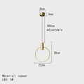 Minimalist brass ring chandelier bedroom gold pendant light