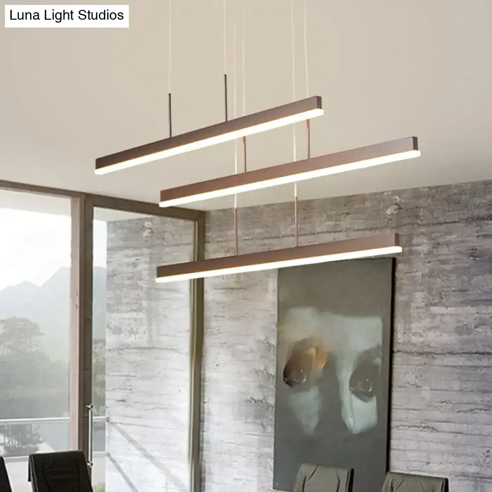 Minimalist bronze acrylic 3 tiered pendant light dining room
